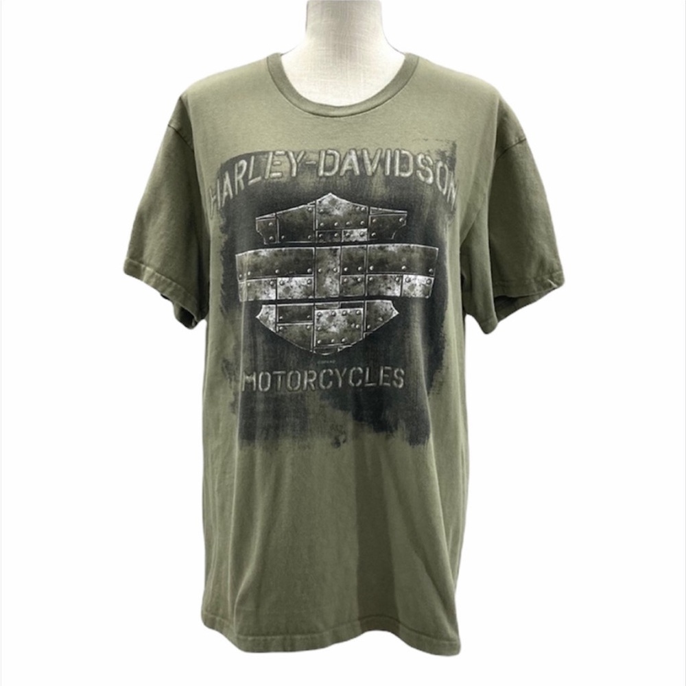 HARLEY-DAVIDSON Men’s/Unisex Green Short Sleeve Graphic Tee Shirt Size Large